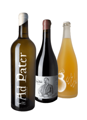 Tres botellas de vino ecológico de Torres Filoso en diferentes estilos.